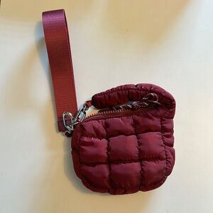 Quilted Burgundy Wristlet